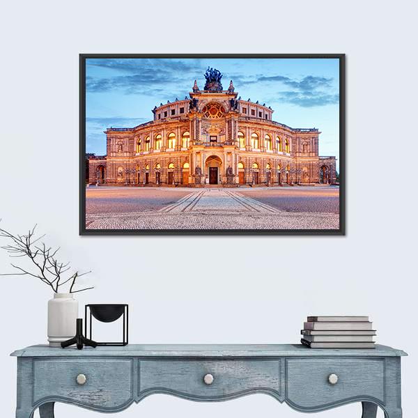 Semperoper Opera Building In Dresden Canvas Wall Art-5 Horizontal-Gallery Wrap-22" x 12"-Tiaracle