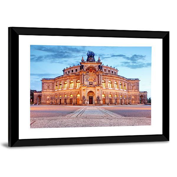 Semperoper Opera Building In Dresden Canvas Wall Art-5 Horizontal-Gallery Wrap-22" x 12"-Tiaracle