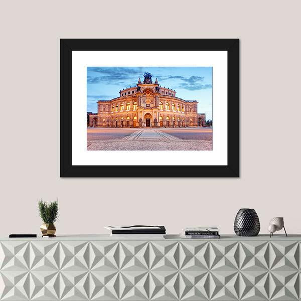 Semperoper Opera Building In Dresden Canvas Wall Art-5 Horizontal-Gallery Wrap-22" x 12"-Tiaracle
