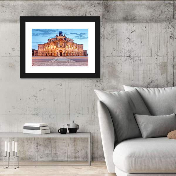 Semperoper Opera Building In Dresden Canvas Wall Art-5 Horizontal-Gallery Wrap-22" x 12"-Tiaracle