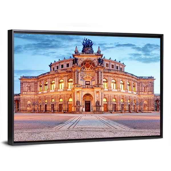 Semperoper Opera Building In Dresden Canvas Wall Art-5 Horizontal-Gallery Wrap-22" x 12"-Tiaracle