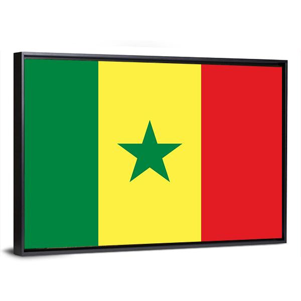 Senegal Flag Canvas Wall Art-3 Horizontal-Gallery Wrap-25" x 16"-Tiaracle