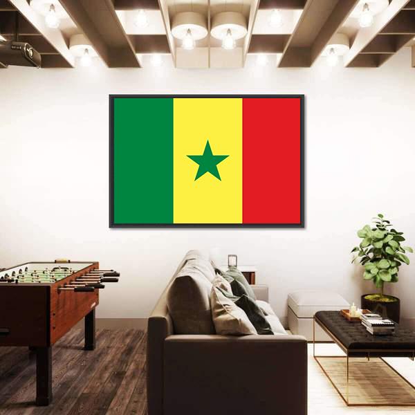 Senegal Flag Canvas Wall Art-3 Horizontal-Gallery Wrap-25" x 16"-Tiaracle