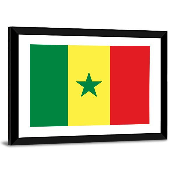 Senegal Flag Canvas Wall Art-3 Horizontal-Gallery Wrap-25" x 16"-Tiaracle