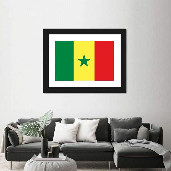 Senegal Flag Canvas Wall Art-3 Horizontal-Gallery Wrap-25" x 16"-Tiaracle