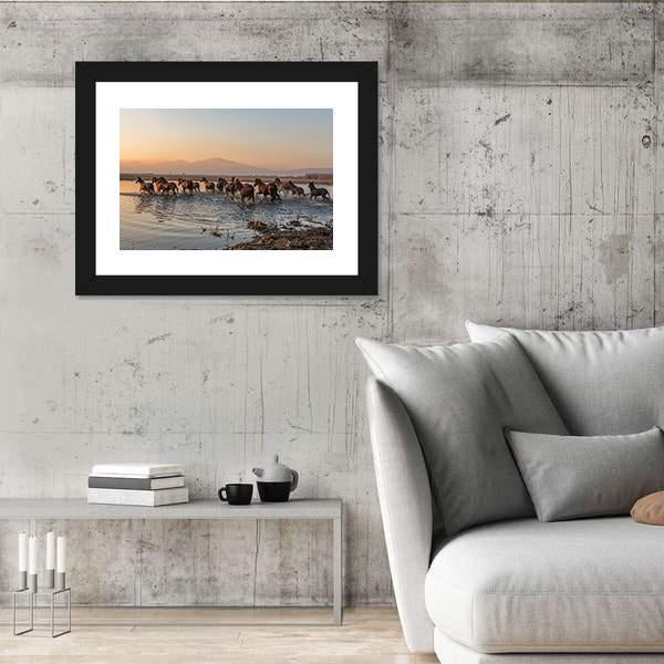 Sequenced Wild Horses Canvas Wall Art-5 Horizontal-Gallery Wrap-22" x 12"-Tiaracle
