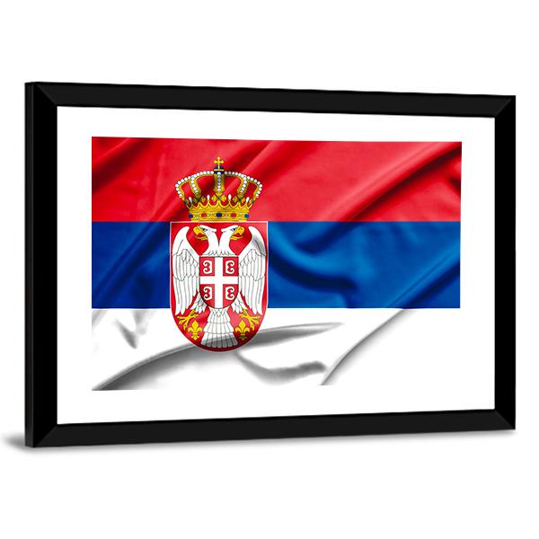 Serbia Flag Canvas Wall Art-5 Horizontal-Gallery Wrap-22" x 12"-Tiaracle