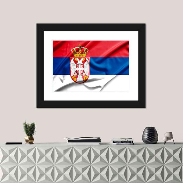 Serbia Flag Canvas Wall Art-5 Horizontal-Gallery Wrap-22" x 12"-Tiaracle