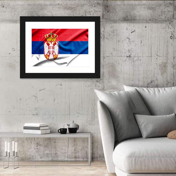 Serbia Flag Canvas Wall Art-5 Horizontal-Gallery Wrap-22" x 12"-Tiaracle