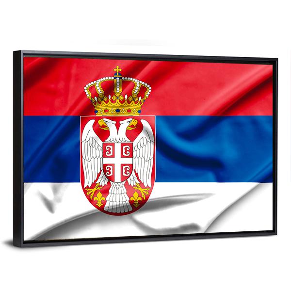 Serbia Flag Canvas Wall Art-5 Horizontal-Gallery Wrap-22" x 12"-Tiaracle