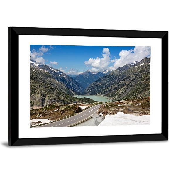 Serpentine Road In Swiss Alps Canvas Wall Art-3 Horizontal-Gallery Wrap-25" x 16"-Tiaracle