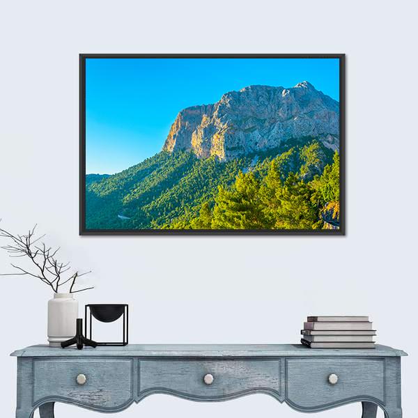 Serra Tramuntana Mountain Range At Mallorca Canvas Wall Art-1 Piece-Floating Frame-24" x 16"-Tiaracle