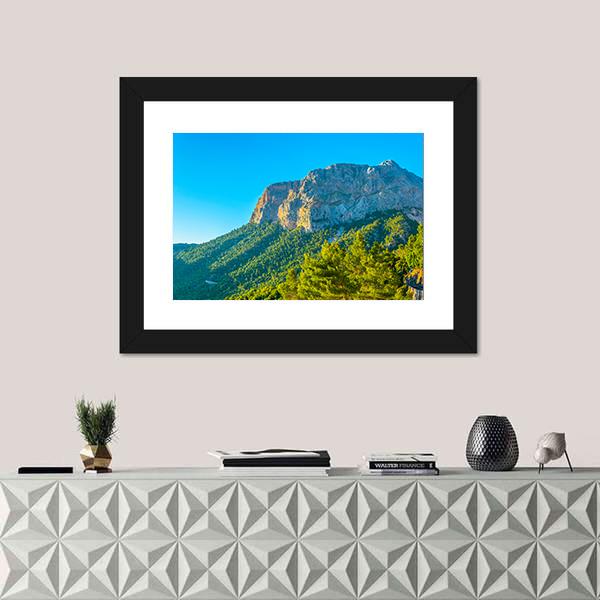 Serra Tramuntana Mountain Range At Mallorca Canvas Wall Art-1 Piece-Framed Print-20" x 16"-Tiaracle