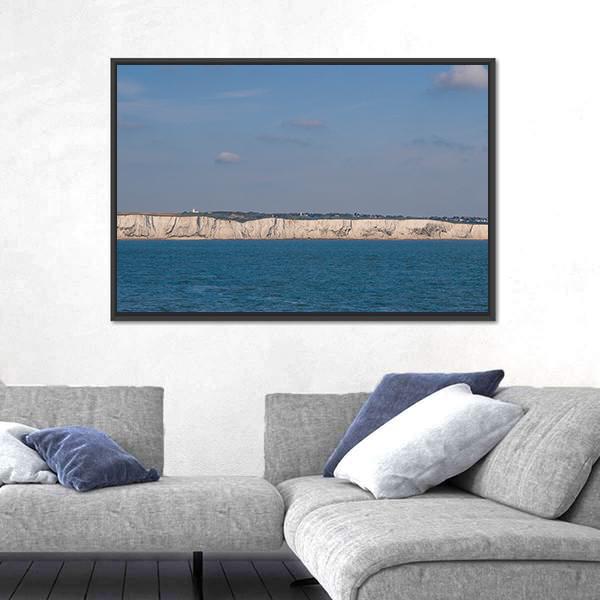 Seven Sisters Chalk Cliffs On England Canvas Wall Art-3 Horizontal-Gallery Wrap-25" x 16"-Tiaracle