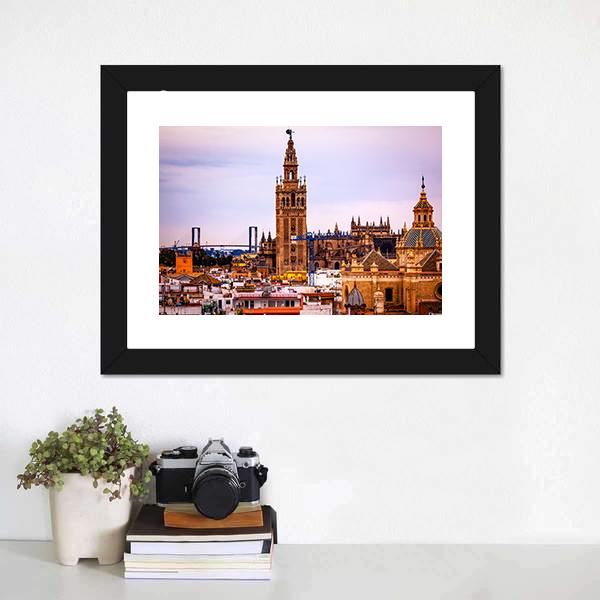 Seville Cathedral Canvas Wall Art-1 Piece-Framed Print-20" x 16"-Tiaracle