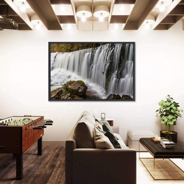Sgwd Isaf Clun-Gwyn Falls Canvas Wall Art-3 Horizontal-Gallery Wrap-25" x 16"-Tiaracle