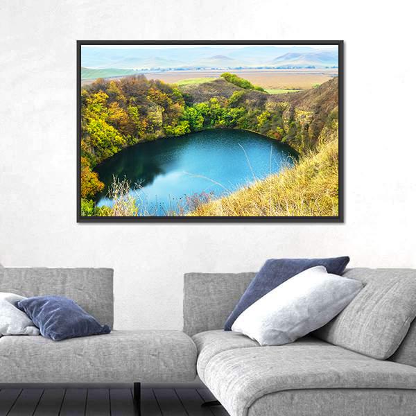 Shadkhurey Lake Russia Canvas Wall Art-3 Horizontal-Gallery Wrap-25" x 16"-Tiaracle