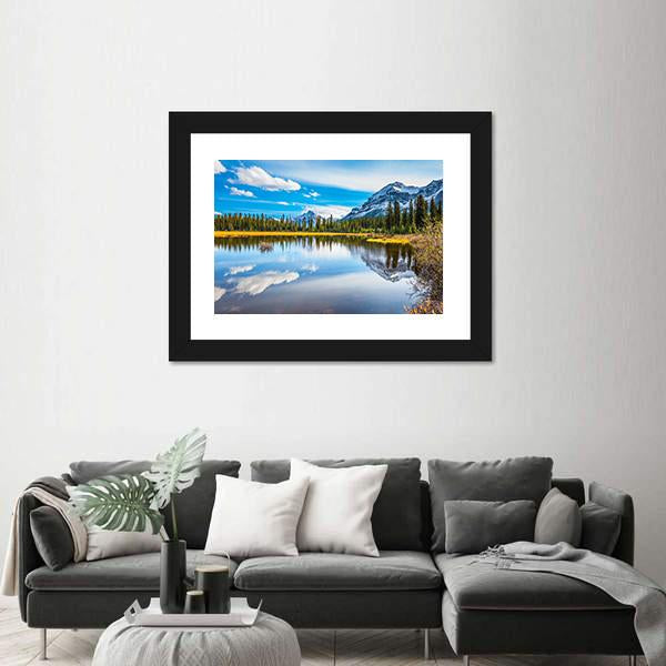 Shallow Marshy Lake In Rocky Mountains Canvas Wall Art-3 Horizontal-Gallery Wrap-25" x 16"-Tiaracle