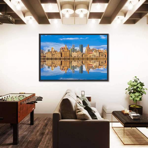 Shanghai Bund Canvas Wall Art-3 Horizontal-Gallery Wrap-25&quot; x 16&quot;-Tiaracle