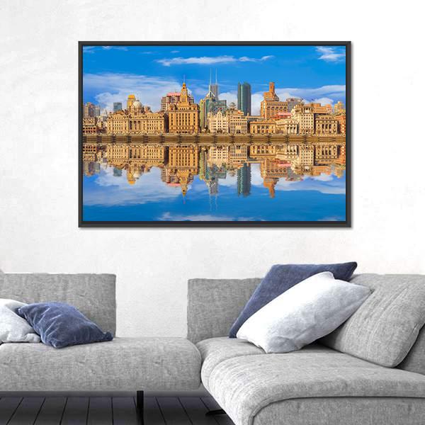 Shanghai Bund Canvas Wall Art-3 Horizontal-Gallery Wrap-25&quot; x 16&quot;-Tiaracle