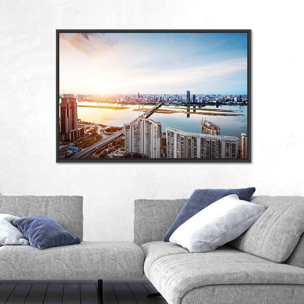 Shanghai Interchange Overpass Canvas Wall Art-5 Horizontal-Gallery Wrap-22&quot; x 12&quot;-Tiaracle