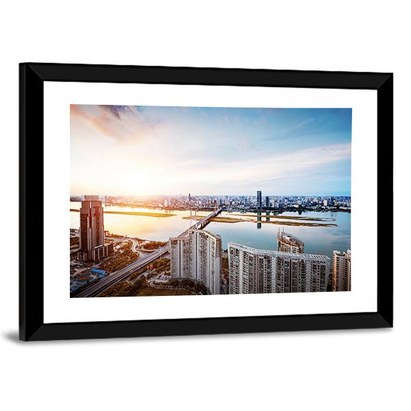 Shanghai Interchange Overpass Canvas Wall Art-5 Horizontal-Gallery Wrap-22&quot; x 12&quot;-Tiaracle