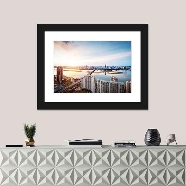 Shanghai Interchange Overpass Canvas Wall Art-5 Horizontal-Gallery Wrap-22&quot; x 12&quot;-Tiaracle