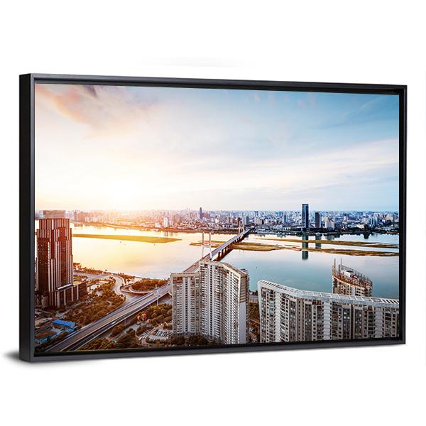 Shanghai Interchange Overpass Canvas Wall Art-5 Horizontal-Gallery Wrap-22" x 12"-Tiaracle