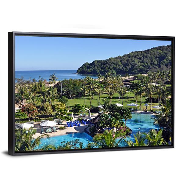 Shangri-la Hotel Resort In Kota Kinabalu Canvas Wall Art-3 Horizontal-Gallery Wrap-25" x 16"-Tiaracle
