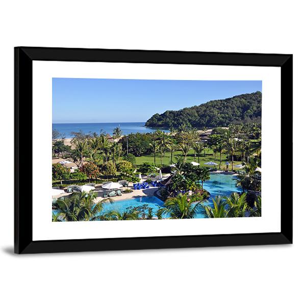 Shangri-la Hotel Resort In Kota Kinabalu Canvas Wall Art-3 Horizontal-Gallery Wrap-25" x 16"-Tiaracle