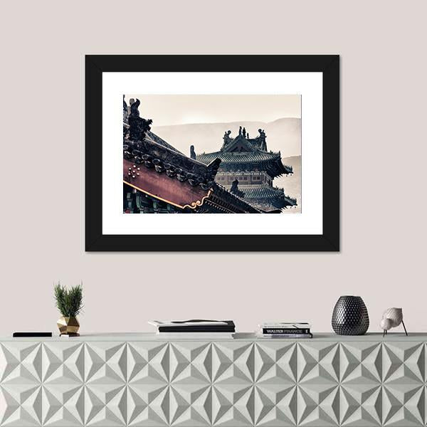 Shaolin Temple In China Canvas Wall Art-1 Piece-Framed Print-20" x 16"-Tiaracle