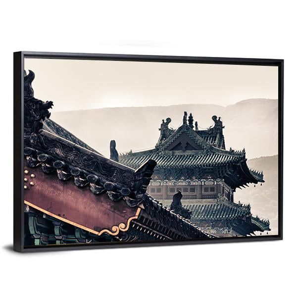 Shaolin Temple In China Canvas Wall Art-3 Horizontal-Gallery Wrap-25" x 16"-Tiaracle