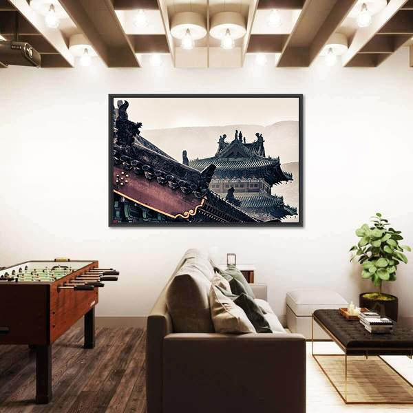 Shaolin Temple In China Canvas Wall Art-3 Horizontal-Gallery Wrap-25" x 16"-Tiaracle