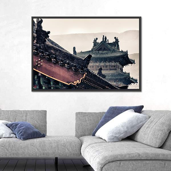 Shaolin Temple In China Canvas Wall Art-3 Horizontal-Gallery Wrap-25" x 16"-Tiaracle