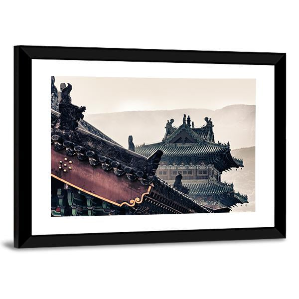 Shaolin Temple In China Canvas Wall Art-3 Horizontal-Gallery Wrap-25" x 16"-Tiaracle