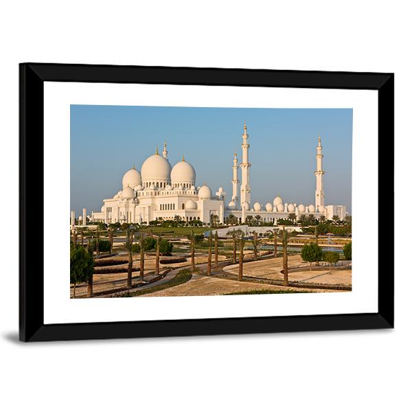 Sheikh Zayed White Mosque Canvas Wall Art-5 Horizontal-Gallery Wrap-22" x 12"-Tiaracle