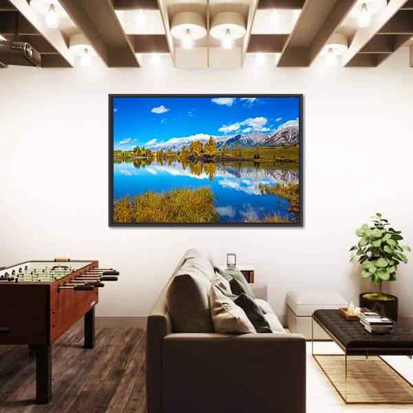 Shining Autumn Day In Canmore Canvas Wall Art-3 Horizontal-Gallery Wrap-25" x 16"-Tiaracle