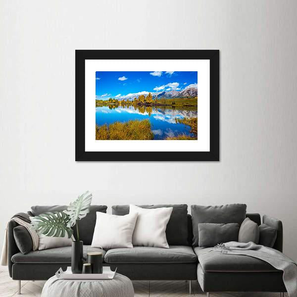 Shining Autumn Day In Canmore Canvas Wall Art-5 Horizontal-Gallery Wrap-22" x 12"-Tiaracle