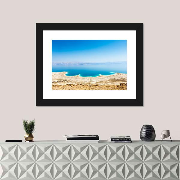 Shining Salt Crystals At The Dead Sea Coastline Island Canvas Wall Art-1 Piece-Framed Print-30" x 20"-Tiaracle