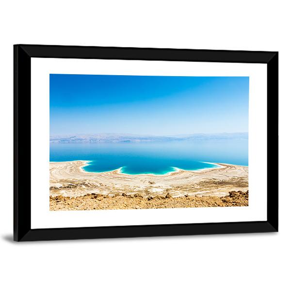 Shining Salt Crystals At The Dead Sea Coastline Island Canvas Wall Art-5 Horizontal-Gallery Wrap-22" x 12"-Tiaracle