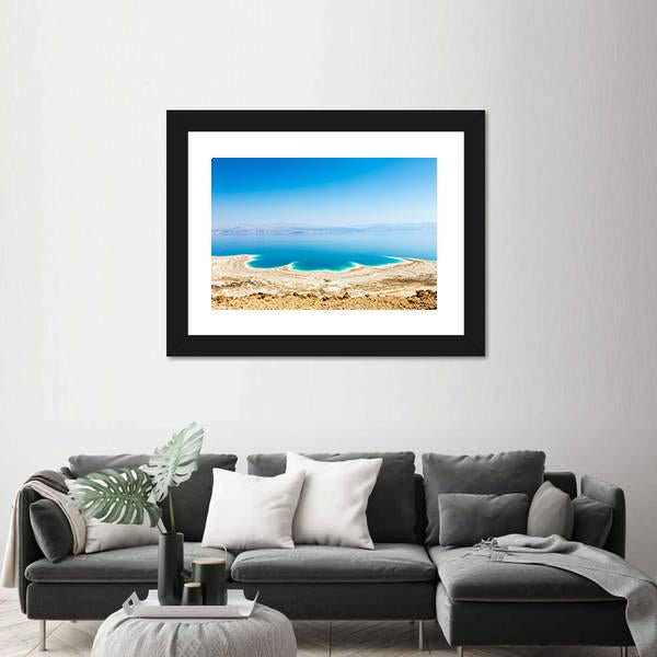 Shining Salt Crystals At The Dead Sea Coastline Island Canvas Wall Art-5 Horizontal-Gallery Wrap-22" x 12"-Tiaracle
