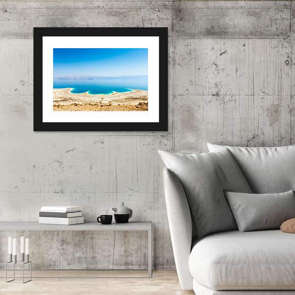 Shining Salt Crystals At The Dead Sea Coastline Island Canvas Wall Art-5 Horizontal-Gallery Wrap-22" x 12"-Tiaracle