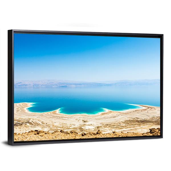 Shining Salt Crystals At The Dead Sea Coastline Island Canvas Wall Art-5 Horizontal-Gallery Wrap-22" x 12"-Tiaracle