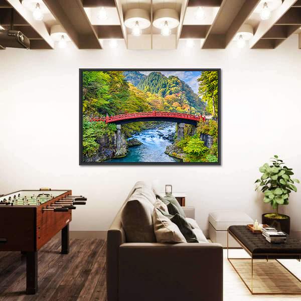 Shinkyo Bridge In Nikko Japan Canvas Wall Art-5 Horizontal-Gallery Wrap-22" x 12"-Tiaracle