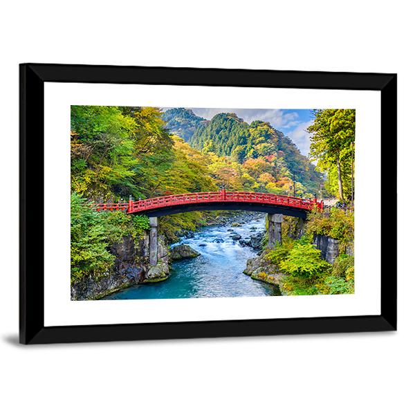 Shinkyo Bridge In Nikko Japan Canvas Wall Art-5 Horizontal-Gallery Wrap-22" x 12"-Tiaracle