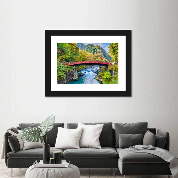 Shinkyo Bridge In Nikko Japan Canvas Wall Art-5 Horizontal-Gallery Wrap-22" x 12"-Tiaracle