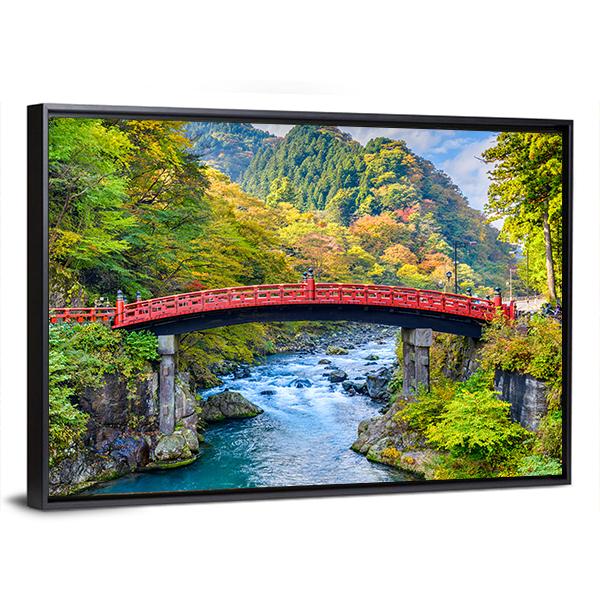 Shinkyo Bridge In Nikko Japan Canvas Wall Art-5 Horizontal-Gallery Wrap-22" x 12"-Tiaracle