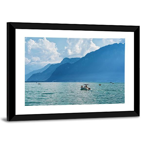 Ship At Geneva Lake Canvas Wall Art-3 Horizontal-Gallery Wrap-25" x 16"-Tiaracle