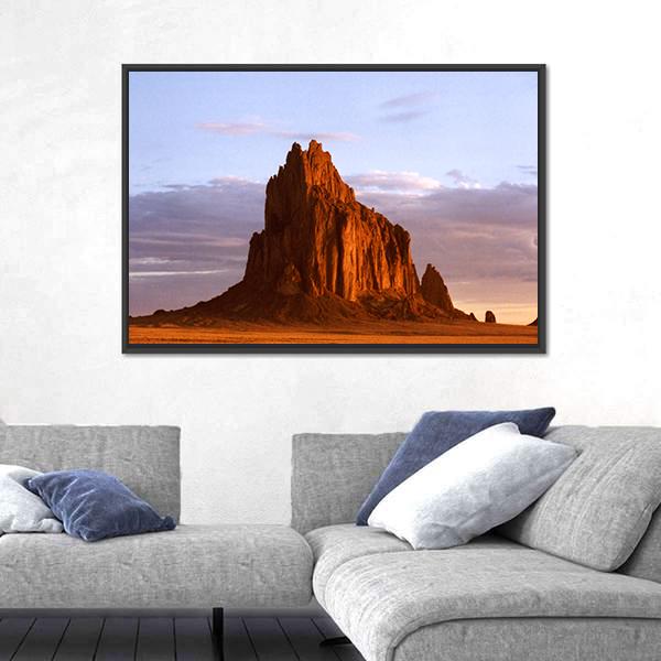 Shiprock In New Mexico Canvas Wall Art-5 Horizontal-Gallery Wrap-22" x 12"-Tiaracle