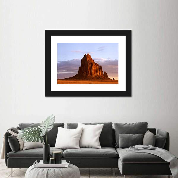 Shiprock In New Mexico Canvas Wall Art-5 Horizontal-Gallery Wrap-22" x 12"-Tiaracle